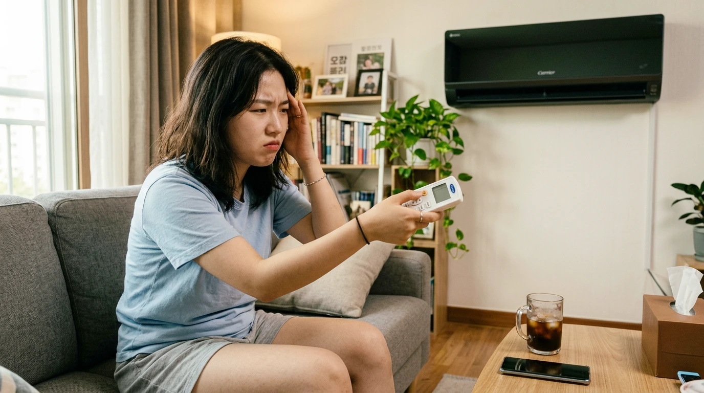 에어컨 리모컨 고장으로 안될때